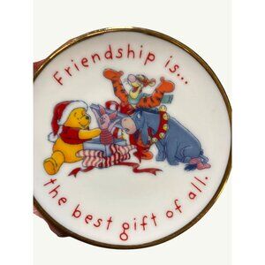 Disney Hallmark 1997 Winnie The Pooh Plate Ornament Friendship Is The Best Gift